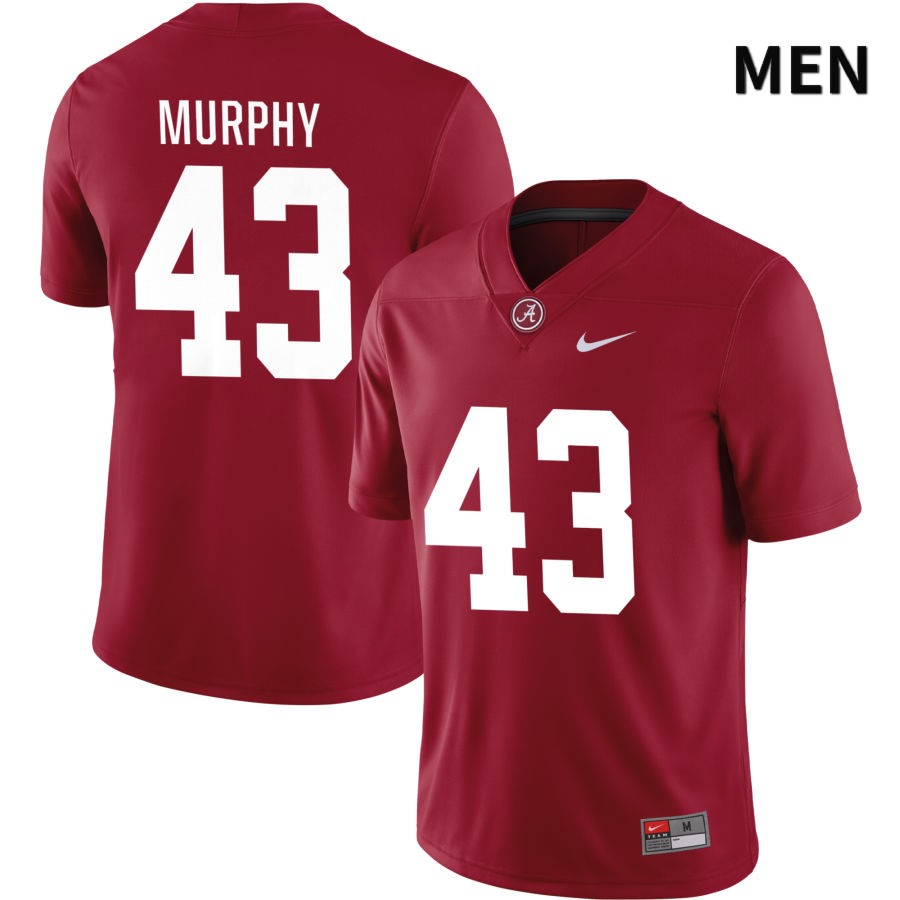 Alabama Crimson Tide Men's Shawn Murphy #43 NIL Crimson 2022 NCAA Authentic Stitched College Football Jersey GP16I58KC